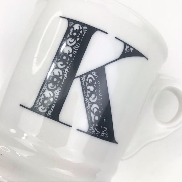 Anthropologie White Monogram K Pedestal Mug - Picture 5 of 12